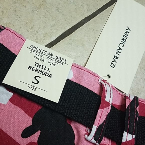 Fly Pink Camo Stretch Twill Bermudas 💗🖤💗 - Picture 4 of 8